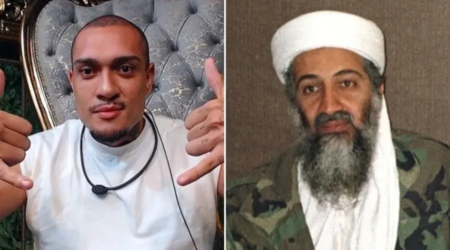 MC Bin Laden, à esquerda, e o terrorista Bin Laden