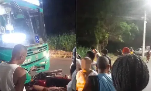 Mulheres ficaram ao solo após serem atropeladas por ônibus do sistema de transporte público de Salvador