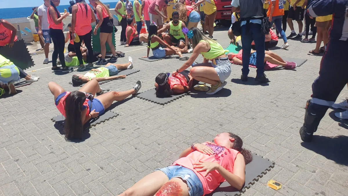 Simulação de resgate em acidente de trio aconteceu na manhã desta quinta, na Barra