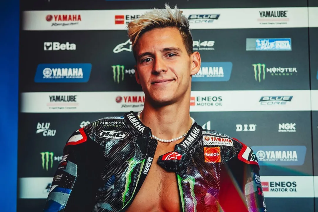 Fabio Quartararo pilota para a Yamaha e foi campeão da MotoGP em 2021