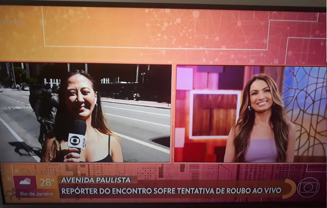 Moto se aproximava enquanto repórter falava ao vivo com Patrícia Poeta