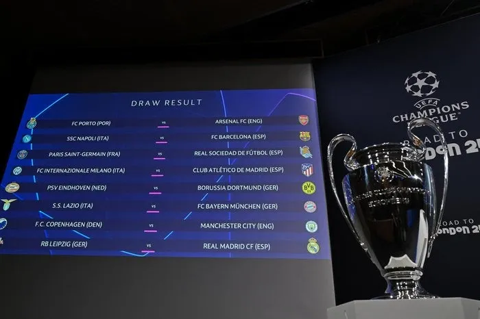 Oitavas de final contará com Real Madrid, Barcelona, Manchester City e Paris Saint-Germain