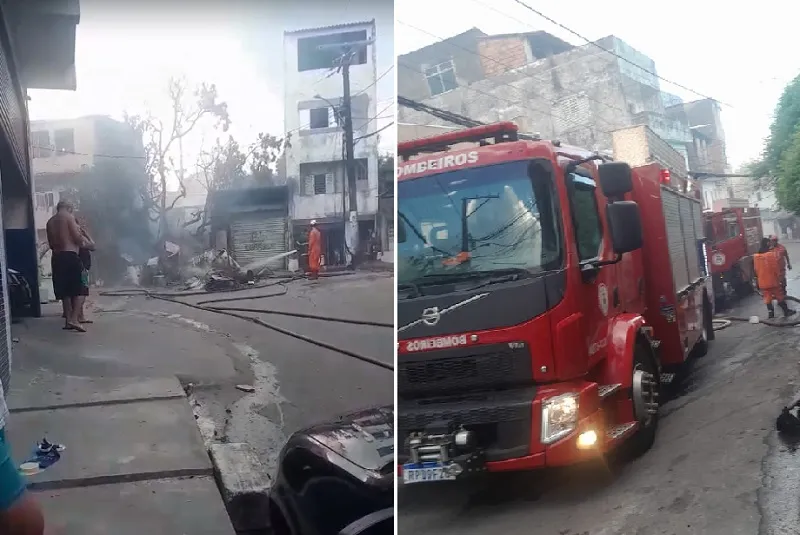 Incêndio aconteceu na manhã desta segunda-feira