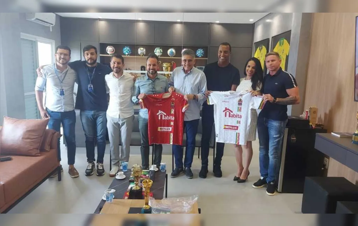Diretoria do Porto Sport Club com dirigentes da FBF