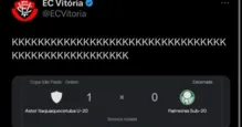Imagem ilustrativa da imagem Com provocação ao Palmeiras, Twitter do Vitória é hackeado