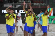 Imagem ilustrativa da imagem Já classificado, Brasil enfrenta México no Mundial de Beach Soccer