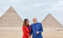 Imagem ilustrativa da imagem Lula e Janja aproveitam folga para visitar pirâmides do Egito