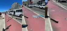Imagem ilustrativa da imagem Vídeo: Ônibus bate em poste e roda se solta na Orla de Salvador