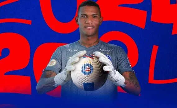 Com sete jogos na meta tricolor, Adriel é o goleiro titular do Bahia no Campeonato Baiano