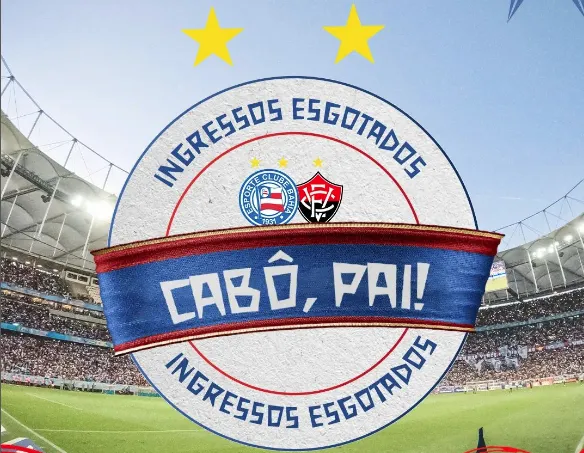 Bahia anunciou que os ingressos para o Ba-Vi estão esgotados.