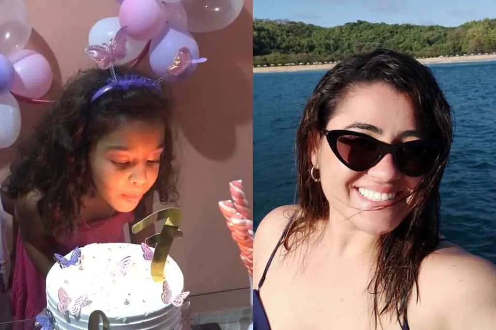 Laura Xavier Malaquias, 8 anos e Amanda Freire Falcão, 32 anos