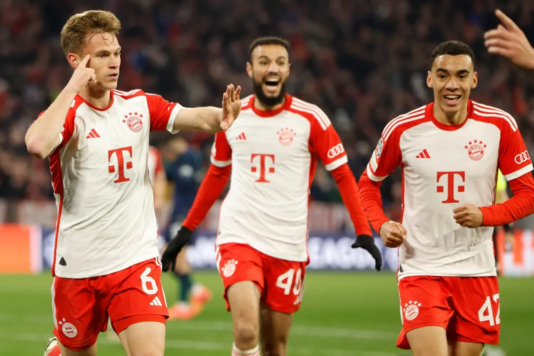 Kimmich comemora gol sobre o Arsenal