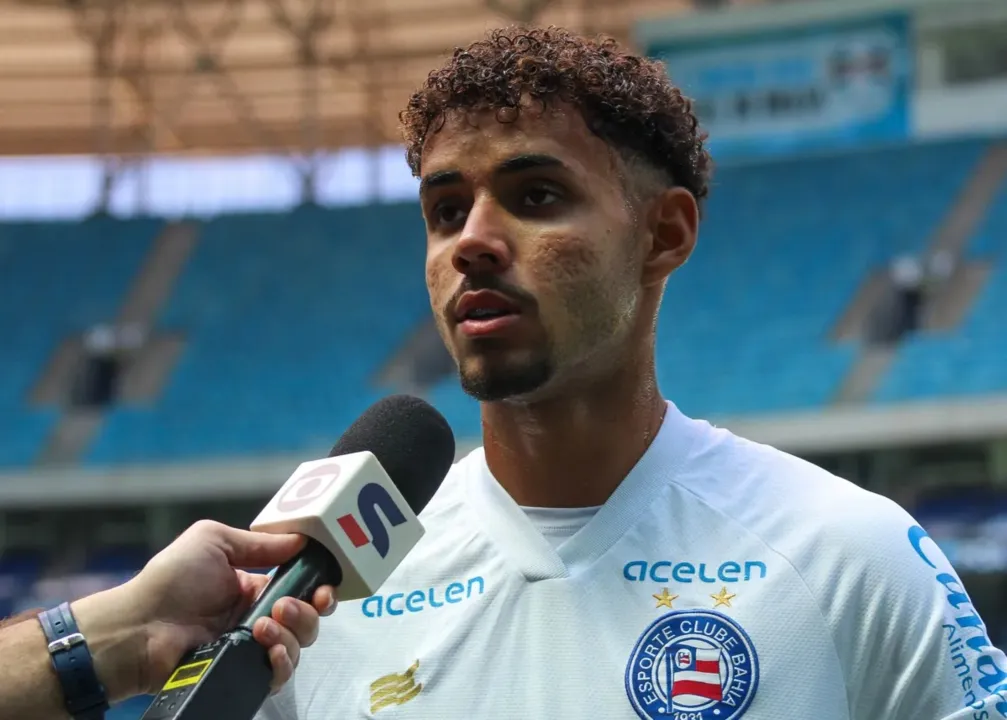 Lucas Aruba em ação com a camisa do Bahia da Copa do Brasil Sub-20 de 2023