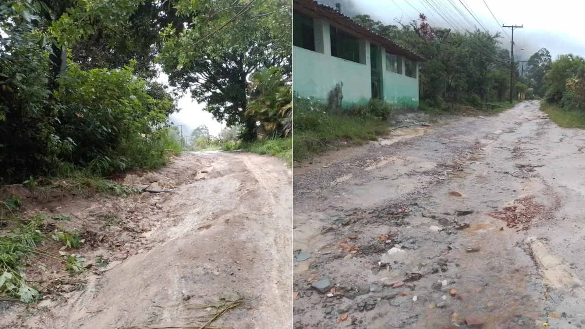 As estradas vicinais do Vale do Capão se tornam intransitáveis após período de fortes chuvas