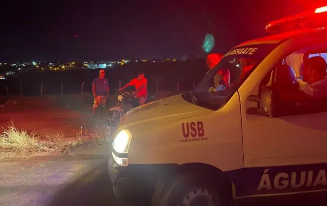 Motociclista se envolve em queda violenta em Conceição do Coité.