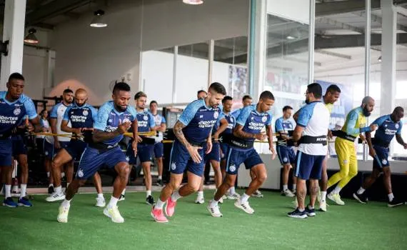 Jogadores do Bahia durante treino