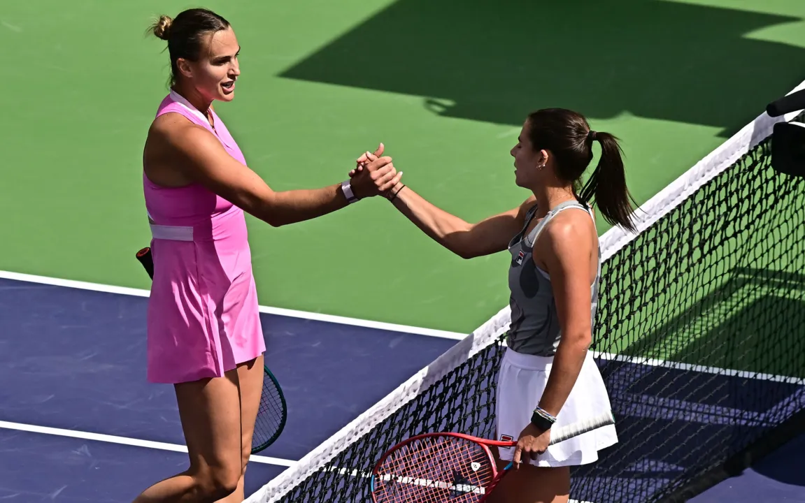 Sabalenka e Emma após  duelo