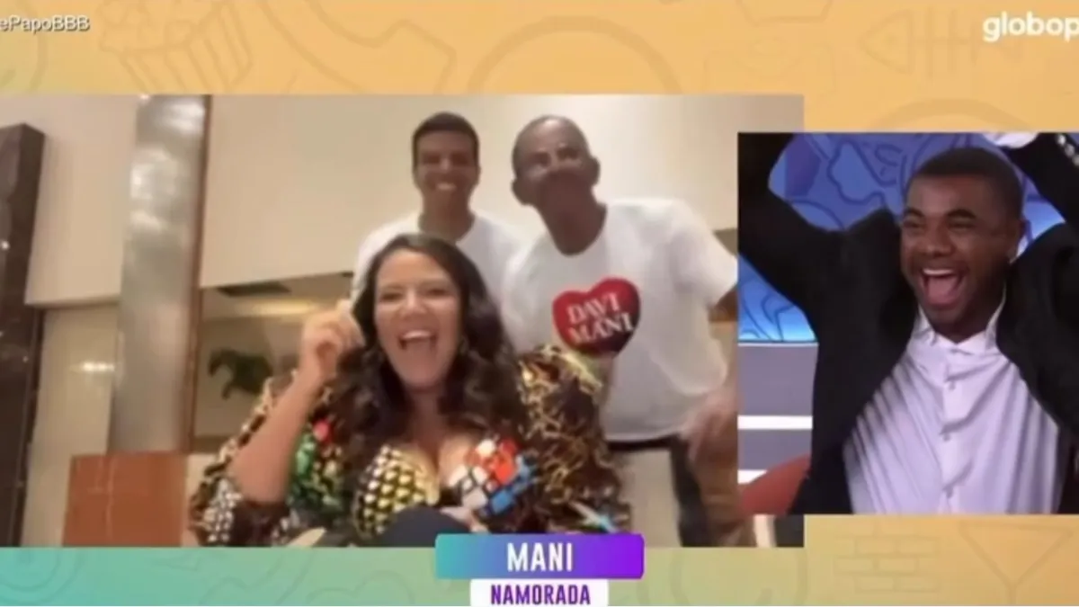 Davi, Mani e o pai em reencontro virtual logo após campeão sair do BBB