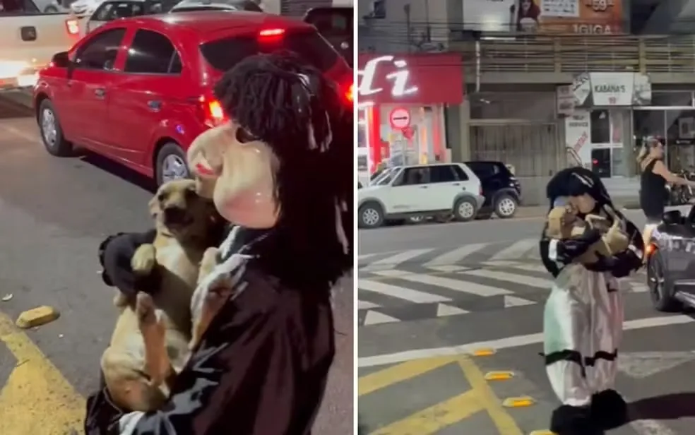 Personagem da Carreta Furacão viraliza após  vídeo com vira-lata caramelo