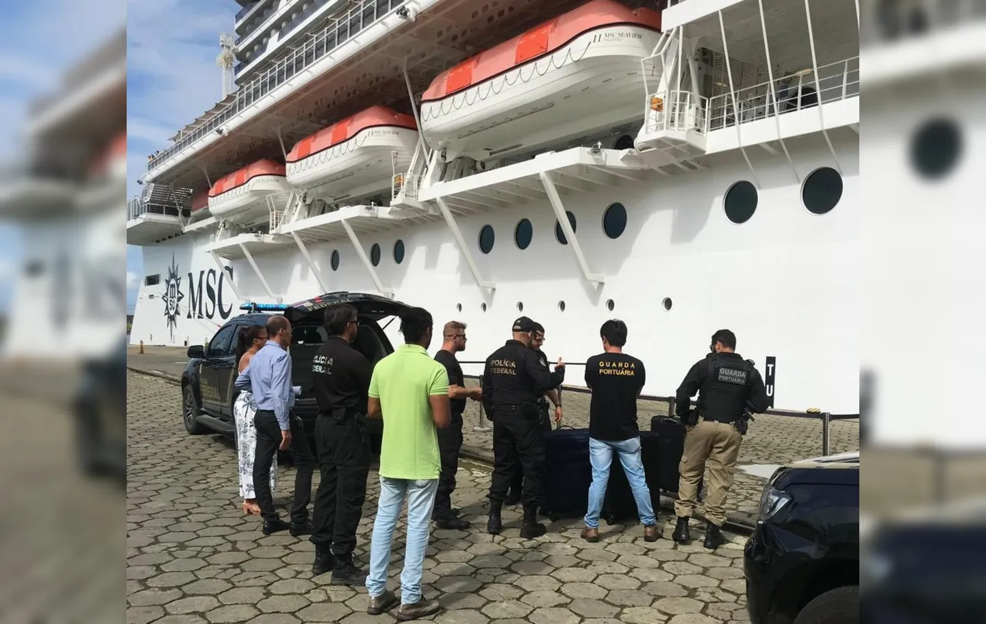 Agentes da Guarda Portuária apoiaram a Polícia Federal na apreensão das drogas e prisão dos suspeitos