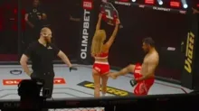 Imagem ilustrativa da imagem VÍDEO: Lutador iraniano dá chute em ring girl antes do combate