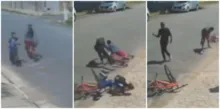 Imagem ilustrativa da imagem Vídeo: criança é empurrada de bicicleta em movimento durante assalto