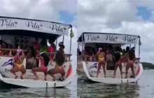 Imagem ilustrativa da imagem Vídeo: praia paradisíaca é palco para festa com 'lancha-paredão'