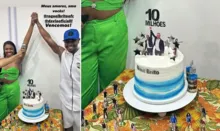 Imagem ilustrativa da imagem Web aponta provocação em bolo de Davi para celebrar 10mi de seguidores