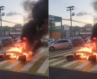 Protesto deixa trânsito congestionado na Avenida Paralela