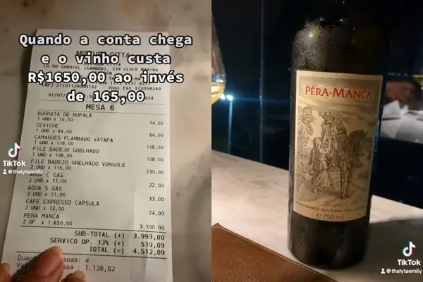 Quatro amigo se enganram com o preço do vinho