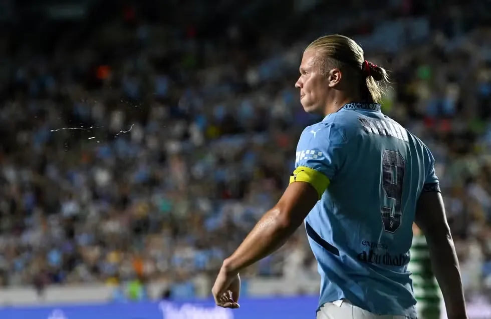 Haaland, no amistoso do Manchester City com o Celtic