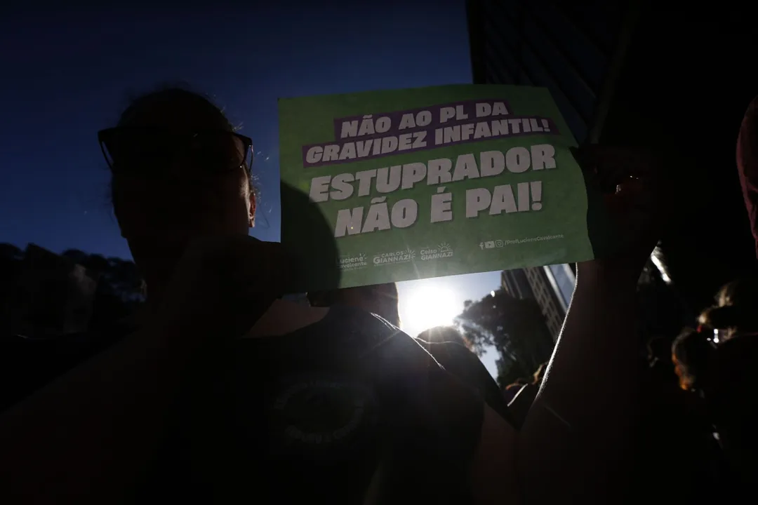 Manifestação em São Paulo contra o PL do Aborto