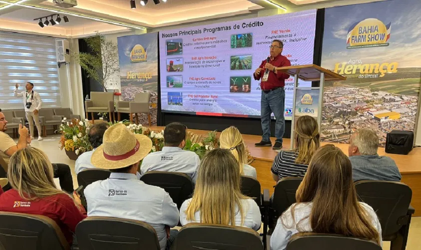 Evento de apresentação das ações do Banco do Nordeste durante a Bahia Farm Show 2024