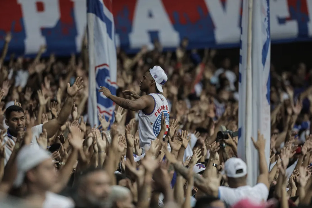 Torcida do Bahia lotando a Arena Fonte Nova, em Salvador