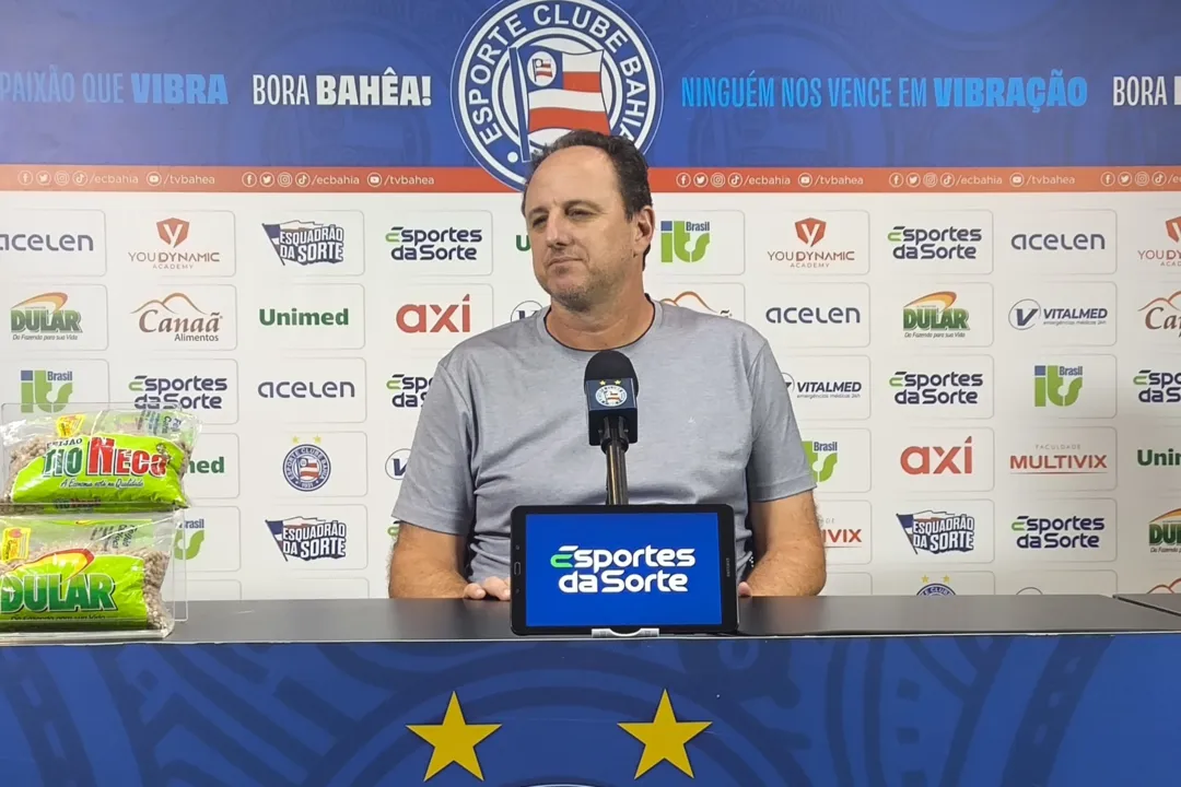 Rogério Ceni em entrevista coletiva na Arena Fonte Nova