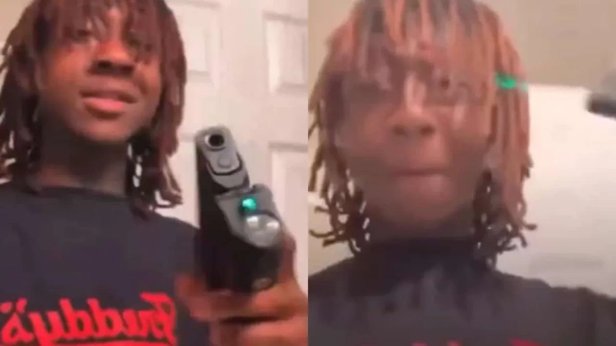 Imagem ilustrativa da imagem Cenas fortes: Rapper de 17 anos morre ao brincar com arma durante live
