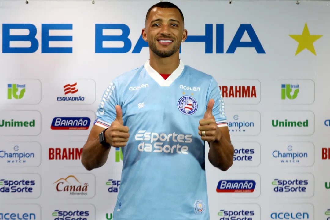 Vitor Hugo em sua apresentação no Bahia em 2023