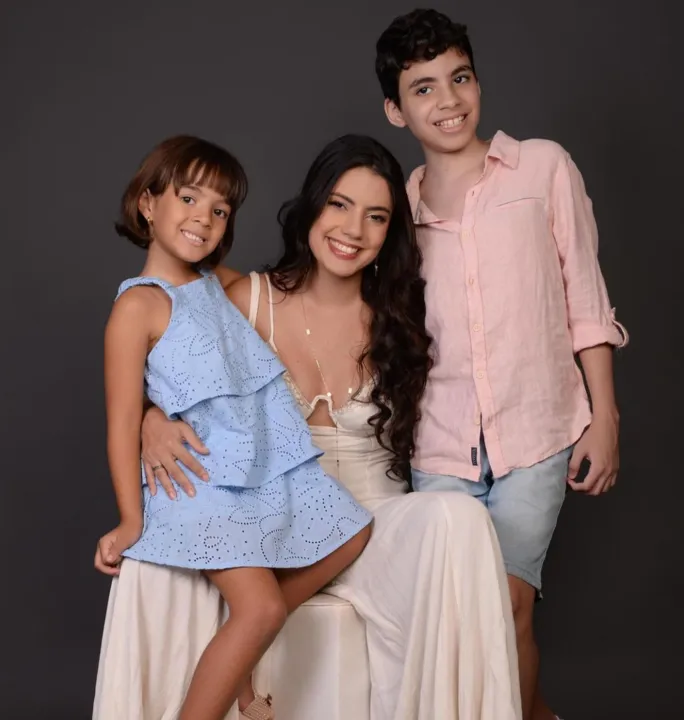 Fernanda Bande com os filhos