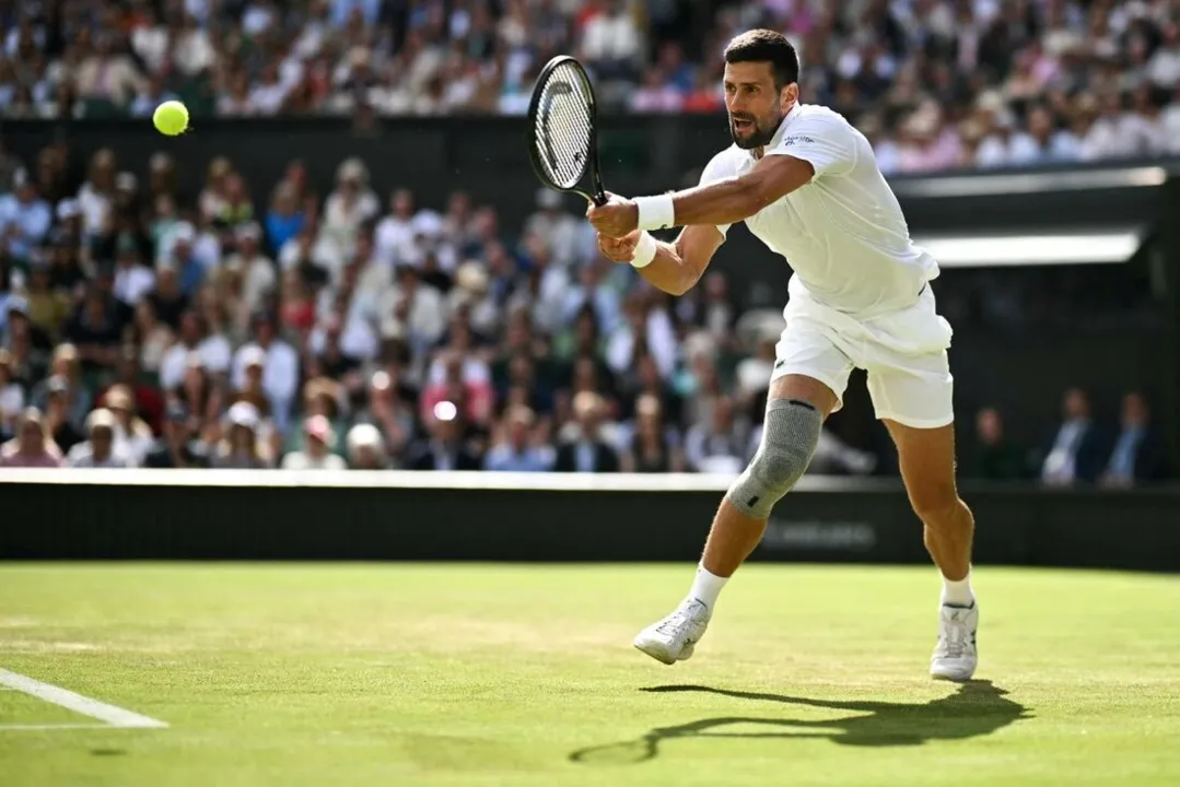 Djokovic em ação em Winbledon