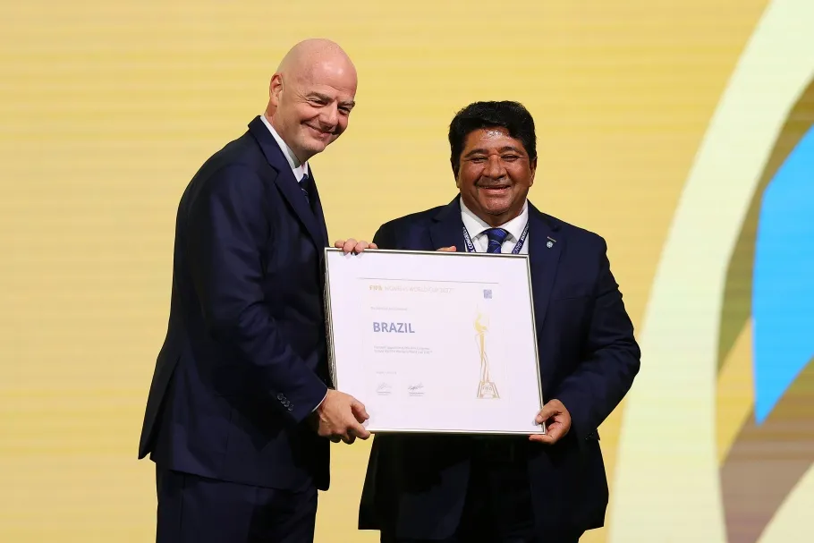 O presidente da CBF comemorou o feito histórico do futebol feminino do Brasil