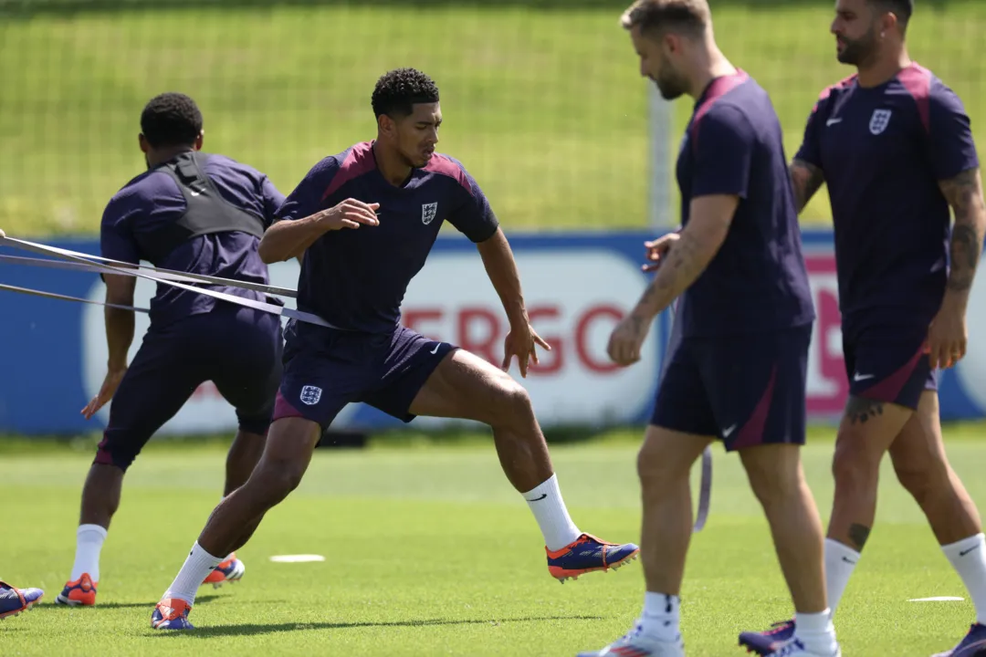 Jogadores da Inglaterra durante treino