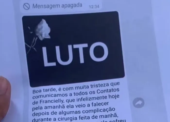 O dono do estabelecimento recebeu uma nota de falecimento como se esta tivesse sido enviada através da família da mulher