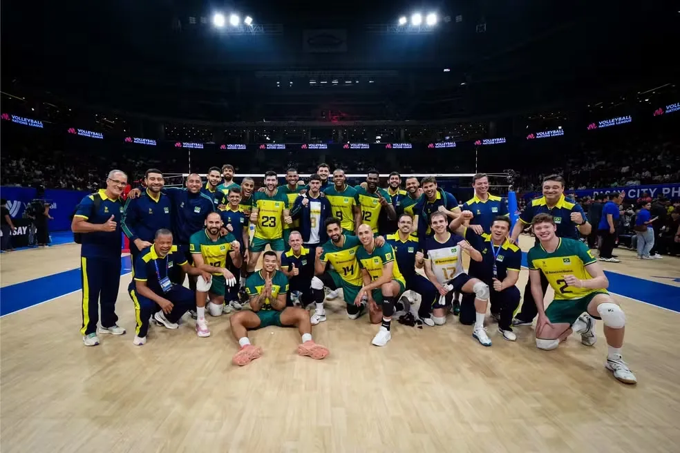 Imagem ilustrativa da imagem Liga das Nações de Vôlei: Seleção masculina vence Holanda de virada