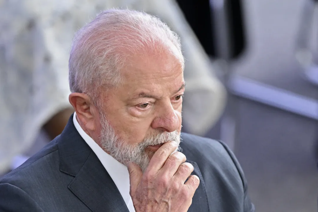 Brazilian President Luiz Inacio Lula da Silva looks on during the launching of the Health Economic-Industrial Complex program at Planalto Palace in Brasilia on September 26, 2023. (Photo by EVARISTO SA / AFP)