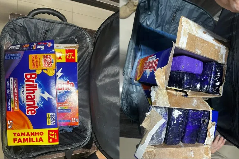 Droga foi encontrada em bagageiro