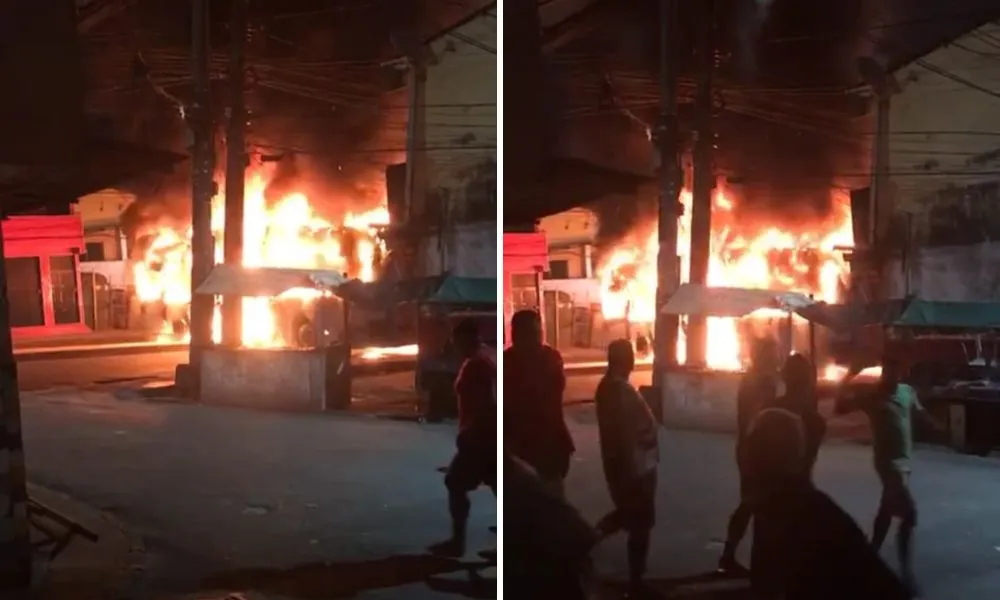 Fato foi constatado e os Bombeiros foram acionados para debelar as chamas