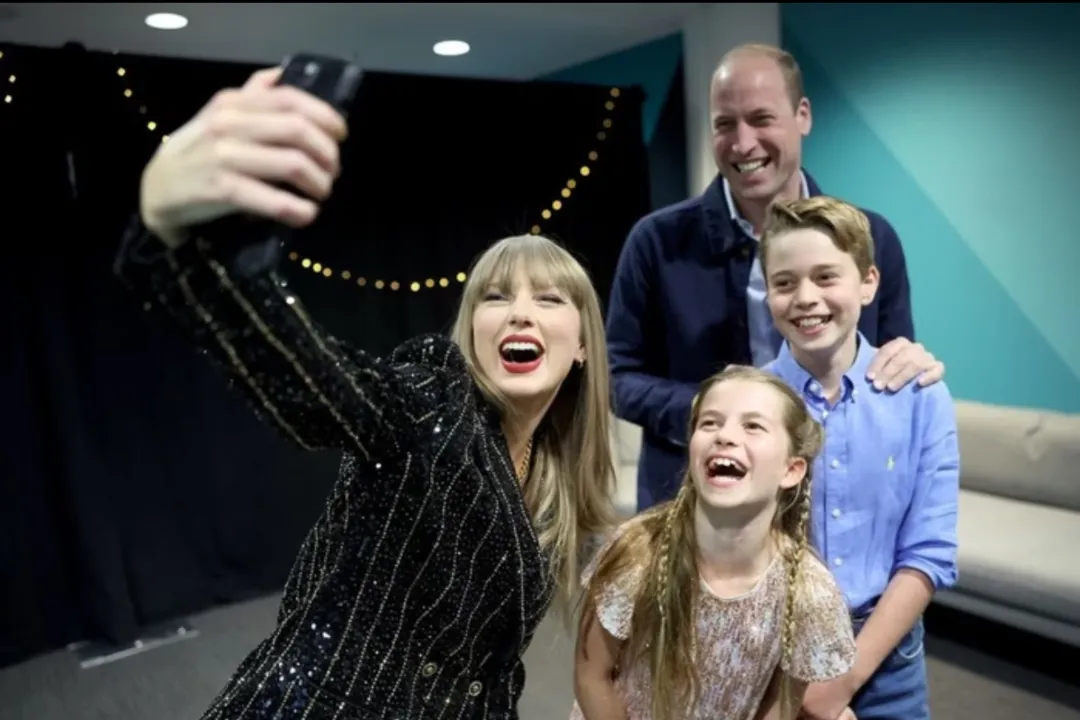 Taylor Swift, William, e seus dois filhos mais velhos, George e Charlotte