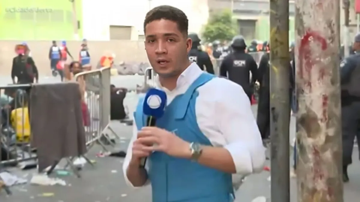 Imagem ilustrativa da imagem Repórter da Record TV é agredido ao vivo na Cracolândia; vídeo