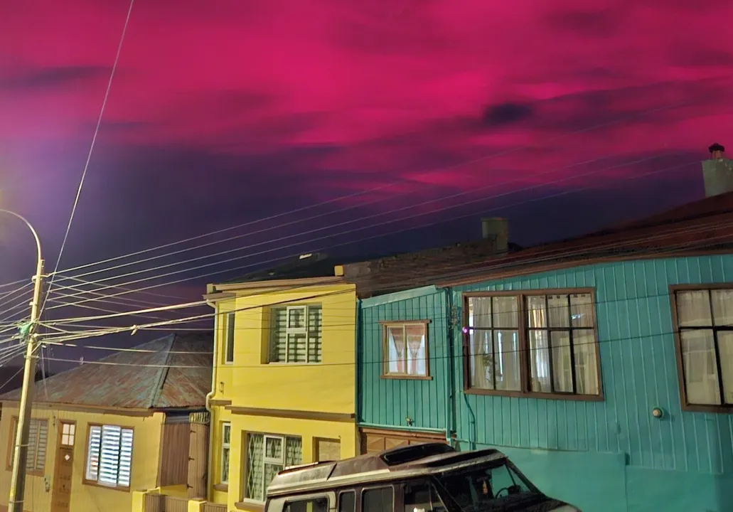 Céu ficou rosa no Chile