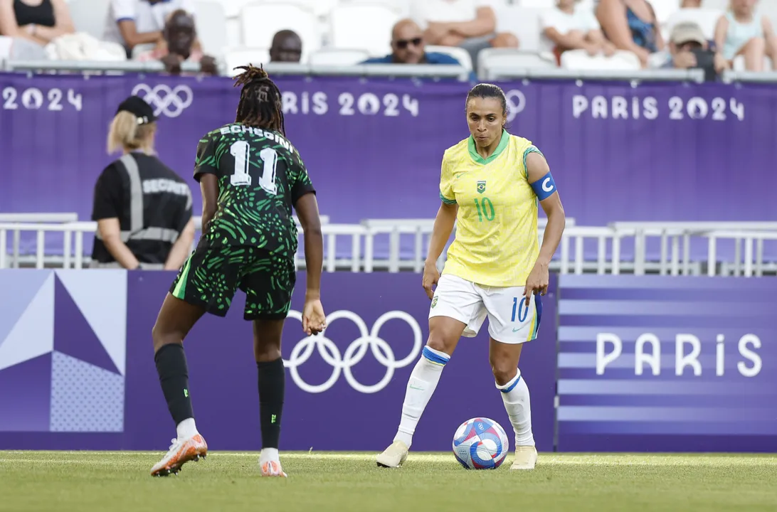 Marta em ação contra a Nigéria